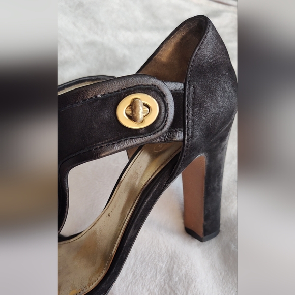 Coach black size 9B heels - Picture 2 of 9